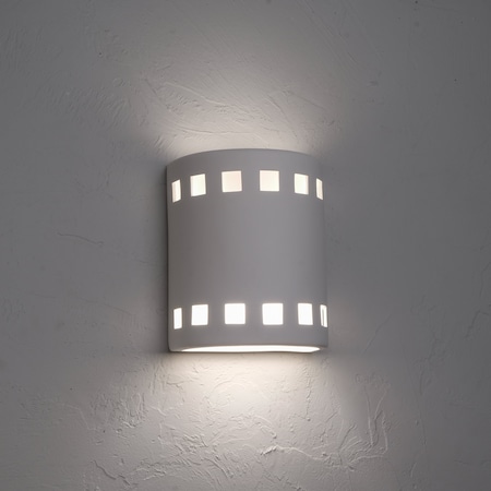 Luxury Lighting Jaken 10in. High Ceramic Outdoor Wall Light, Paintable White Bisque 101-07 W ud-7-17